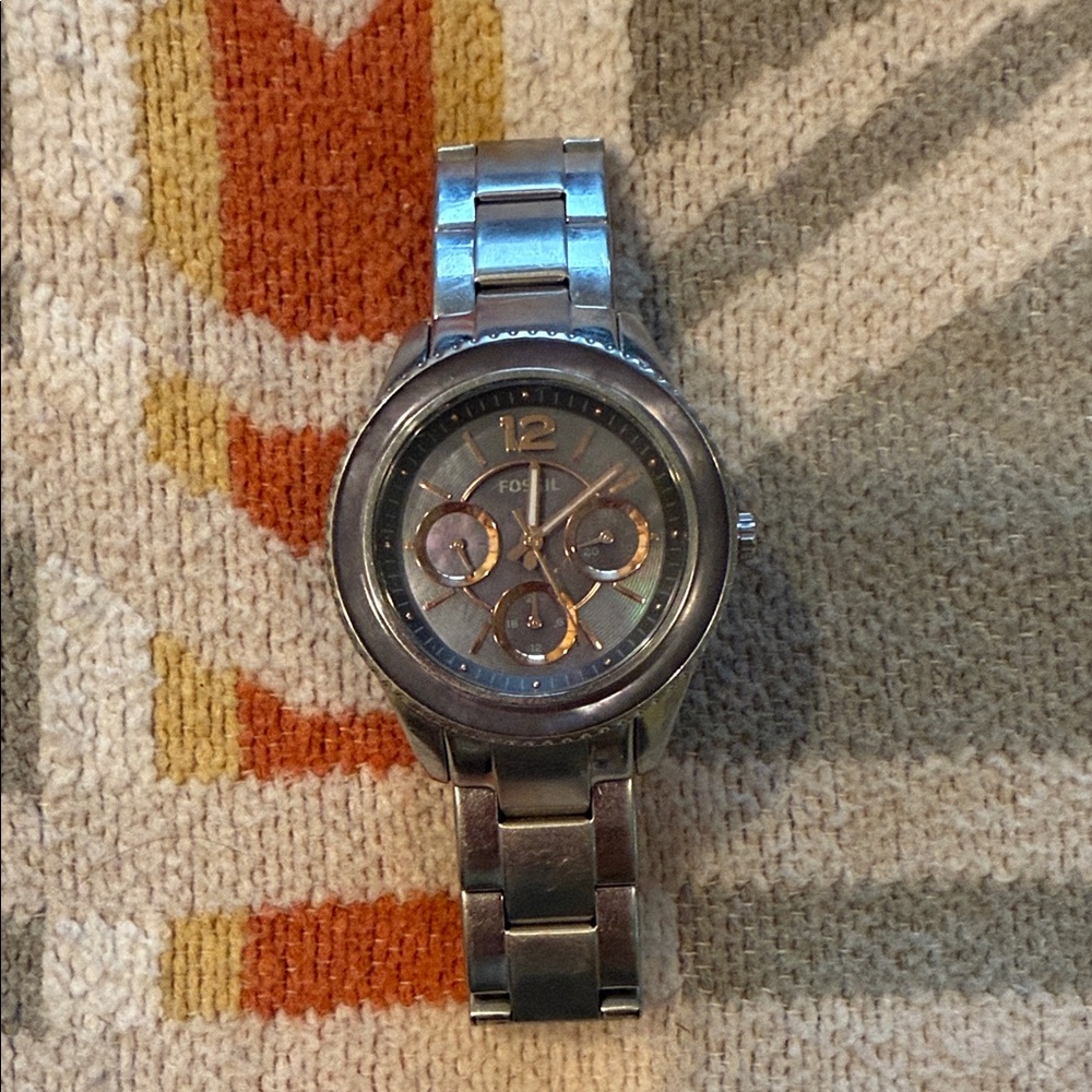 Fossil Silver and Gold Chronograph Smartwatch